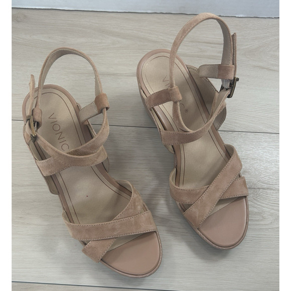Vionic Bonita Women Wedge Supportive Active Adjustable Sandal Macaroon Size 9.5 - Picture 4 of 16